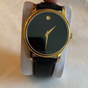 Movado Leather Strap Watch